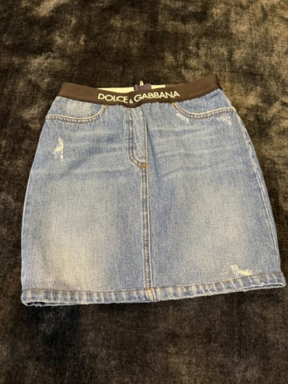 Dolce and Gabbana Girls Logo Denim Skirt 11/12